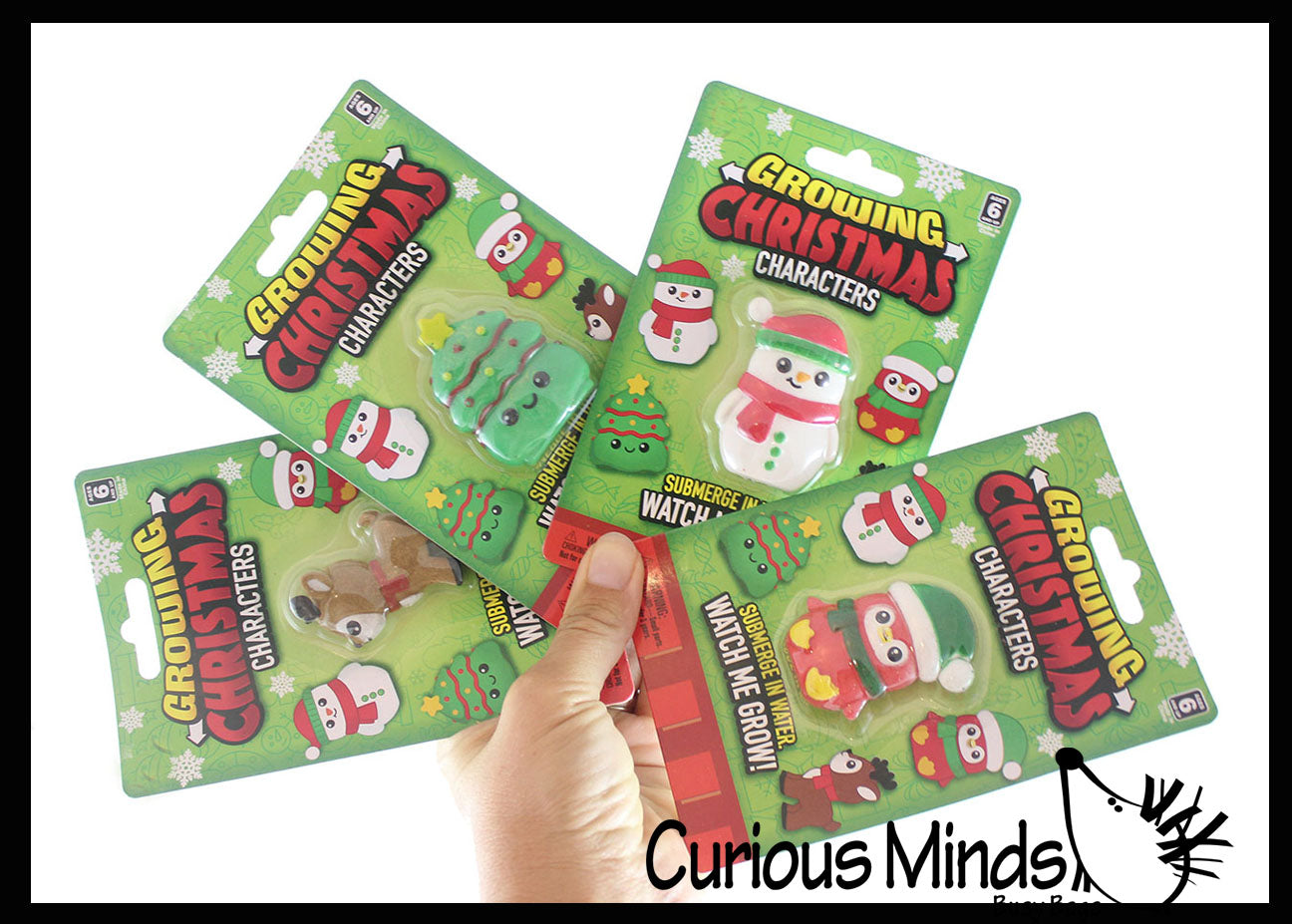 Christmas Grow a Character in Water - Add Water and it Grows Big - Fun Science Expanding Novelty Magic Absorbent Polymer Toy Winter Favor