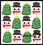 Christmas Soft Doh Squishy Balls - Christmas Tree and Snowman -  Soft Shaving Cream Doh Filled Stretch Ball - Ultra Squishy and Moldable Relaxing Sensory Fidget Stress Toy