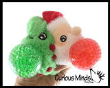 LAST CHANCE - LIMITED STOCK - Plush Christmas Themed Water Bead Filled Squeeze Stress Balls - Sensory, Stress, Fidget Toy Bubble Blow