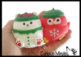 Christmas Winter Themed Sugar Ball - Thick Glue/Gel Syrup Stretch Ball - Ultra Squishy and Moldable Slow Rise Relaxing Sensory Fidget Stress Toy
