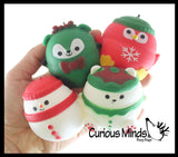 Christmas Winter Themed Sugar Ball - Thick Glue/Gel Syrup Stretch Ball - Ultra Squishy and Moldable Slow Rise Relaxing Sensory Fidget Stress Toy