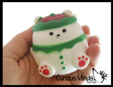 Christmas Winter Themed Sugar Ball - Thick Glue/Gel Syrup Stretch Ball - Ultra Squishy and Moldable Slow Rise Relaxing Sensory Fidget Stress Toy