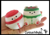 Christmas Winter Themed Sugar Ball - Thick Glue/Gel Syrup Stretch Ball - Ultra Squishy and Moldable Slow Rise Relaxing Sensory Fidget Stress Toy
