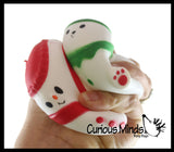 Christmas Winter Themed Sugar Ball - Thick Glue/Gel Syrup Stretch Ball - Ultra Squishy and Moldable Slow Rise Relaxing Sensory Fidget Stress Toy