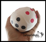 Dice Squishy Squeeze Stress Ball Soft Doh Filling - Like Shaving Cream - Sensory, Fidget Toy