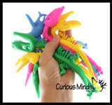 Dinosaur Fossil Animal Puffer Stretchy Noodle Toys - Dino Skeleton Bones - Fun Long Stretch Toys - Soft & Flexible - Fidget Sensory Toy - Stretchy Noodle String