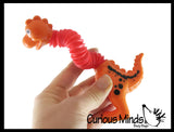 Cute Dinosaur Neck Pull and Pop Snap Animal Expanding Flexible Accordion Tube Toy - Free Play - Open Ended Fidget Toy Dino