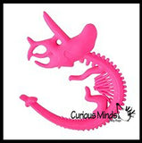 Dinosaur Fossil Animal Puffer Stretchy Noodle Toys - Dino Skeleton Bones - Fun Long Stretch Toys - Soft & Flexible - Fidget Sensory Toy - Stretchy Noodle String