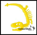 Dinosaur Fossil Animal Puffer Stretchy Noodle Toys - Dino Skeleton Bones - Fun Long Stretch Toys - Soft & Flexible - Fidget Sensory Toy - Stretchy Noodle String