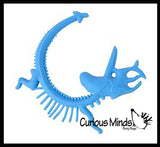 Dinosaur Fossil Animal Puffer Stretchy Noodle Toys - Dino Skeleton Bones - Fun Long Stretch Toys - Soft & Flexible - Fidget Sensory Toy - Stretchy Noodle String