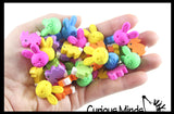 Bunny Eraser Mix - Tiny Easter Bunnies - Cute Mini Erasers - Bulk Animal Novelty Party Favors, School Supplies, Egg Fillers