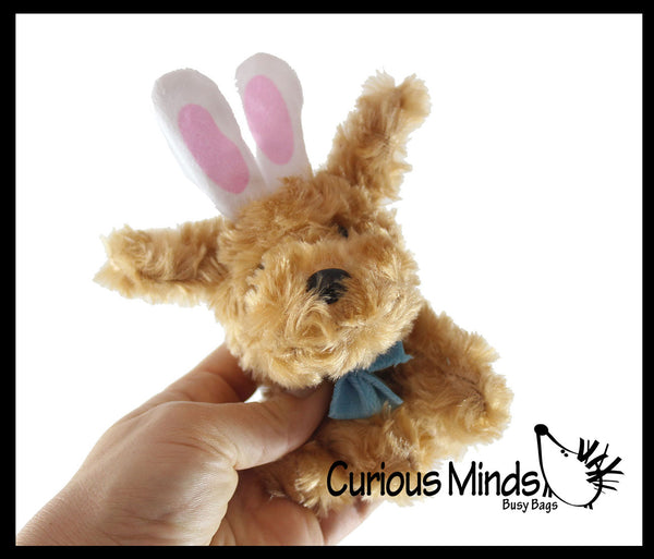 Easter Plush - Stuffed Dog with Bunny Ears - Mini Stuffie for