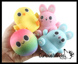 NEW - Easter Themed Creamy Doh Filled Squeeze Stress Balls - Chick, Egg, Bunny - Sensory, Stress, Fidget Toy