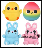 NEW - Easter Themed Creamy Doh Filled Squeeze Stress Balls - Chick, Egg, Bunny - Sensory, Stress, Fidget Toy