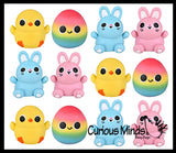 NEW - Easter Themed Creamy Doh Filled Squeeze Stress Balls - Chick, Egg, Bunny - Sensory, Stress, Fidget Toy