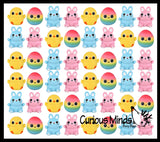 NEW - Easter Themed Creamy Doh Filled Squeeze Stress Balls - Chick, Egg, Bunny - Sensory, Stress, Fidget Toy