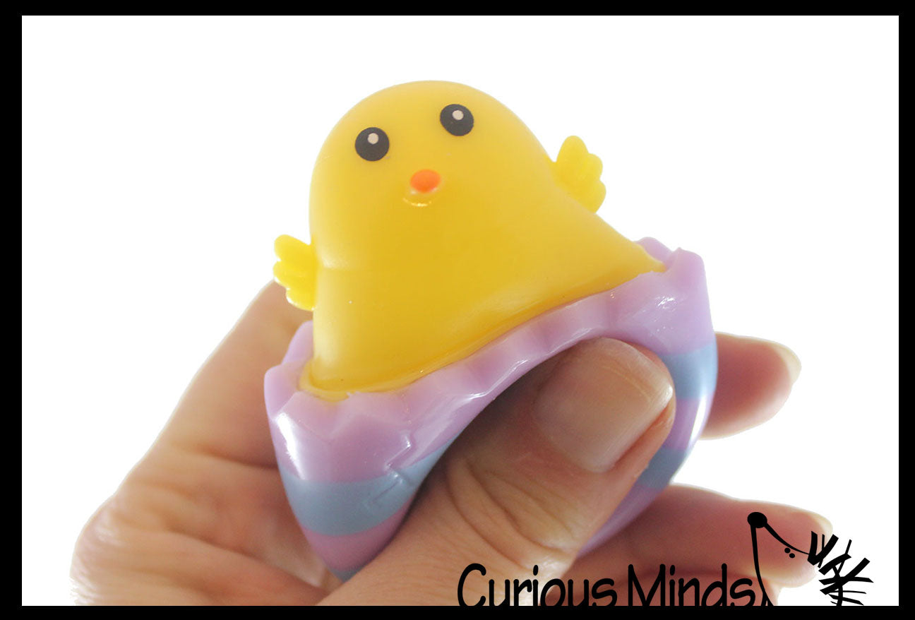 Chick in an Egg Adorable Pop Up - Easter Peek a Boo Fidget - Cute Squeeze Toy - Fun Unique OT Hand Strength