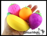 Fruit Soft Fluff- Creamy Doh Filled Squeeze Stress Balls  -  Sensory, Stress, Fidget Toy