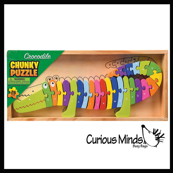 Wooden crocodile alphabet puzzle new arrivals