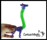 Cute Giraffe Neck Pull and Pop Snap Animal Expanding Flexible Accordion Tube Toy - Free Play - Open Ended Fidget Toy
