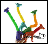 Cute Giraffe Neck Pull and Pop Snap Animal Expanding Flexible Accordion Tube Toy - Free Play - Open Ended Fidget Toy