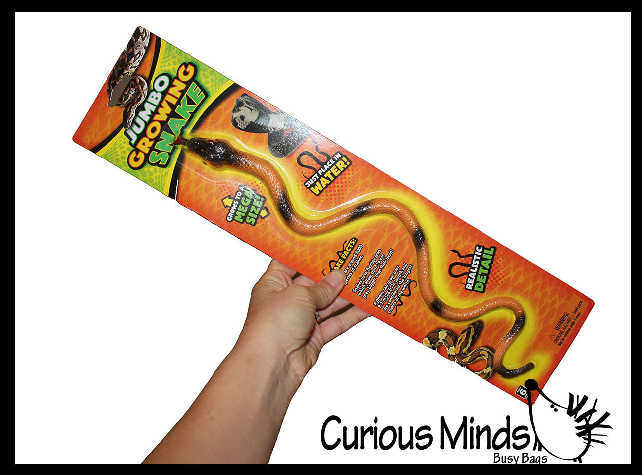 Jumbo Grow a Snake in Water - Add Water and it Grows - Critter Toy Add Water and it Grows up to 24" - Reptile Lover Gift - Fun Critter Toy