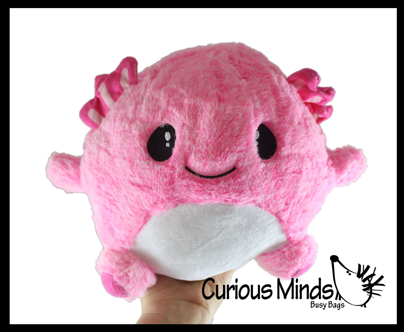 Round Gumball Axolotl Plush Stuffed Animals- Adorable Walking Fish Toy - Plush Stuffie Plushy Cuddly Toy Ball
