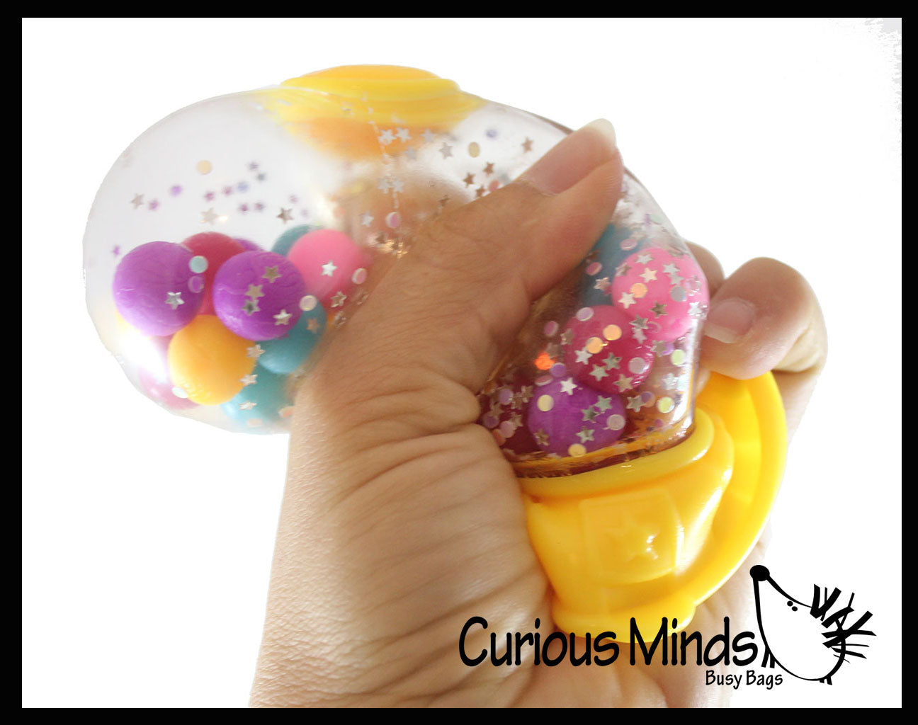 Gumball Machine Molecule Ball - Squishy Fidget Ball - Unique Fun Stress Ball Filled with Squishy Balls