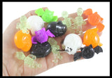 Halloween 72 Piece Sticky Toy Set -  Sticky Tumbling Skeletons - Bats - Mochi Characters - Trick or Treat (6 Dozen)