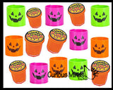 Halloween 96 Piece Pumpkin Small Toy Set - Pumpkin Guts Slime, and Jack O Lantern Spring Coils - Trick or Treat (8 Dozen)