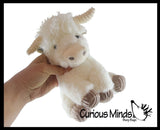 Plush Highland Cow with Corduroy Details - Heirloom Soft Hairy Cow Stuffed Animal - Cute Adorable Farm