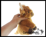 Plush Highland Cow with Corduroy Details - Heirloom Soft Hairy Cow Stuffed Animal - Cute Adorable Farm