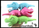 Sand Filled Squishy Colorful Dinosaur - Moldable Sensory, Stress, Squeeze Fidget Toy ADHD Special Needs Soothing Dino