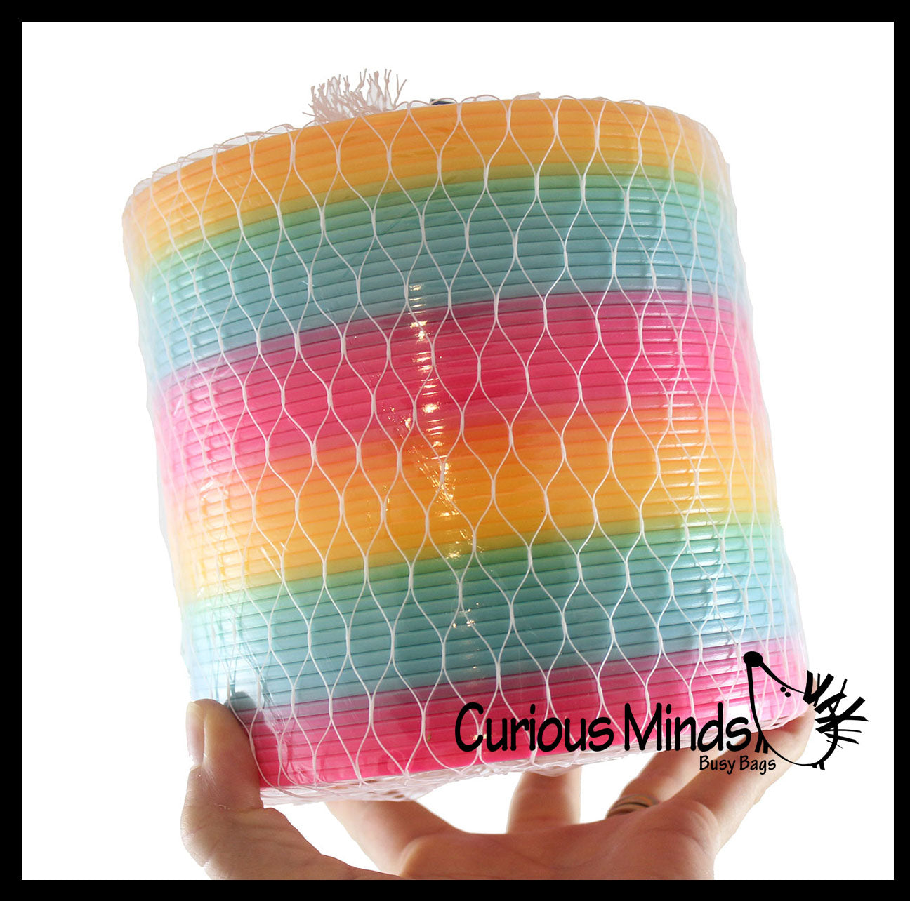 Super Large 6" Circle Rainbow Magic Spring Coil Toy -  Sensory Fidget Toy - Relaxing & Mesmerizing - Stair Walking Fun Classic Toy