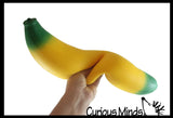 NEW - Jumbo Doh Banana Fruit Soft Fluff- Filled Squeeze Squishy Decompression Stress Balls - Sensory, Stress, Fidget Toy OT Huge