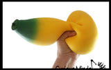 NEW - Jumbo Doh Banana Fruit Soft Fluff- Filled Squeeze Squishy Decompression Stress Balls - Sensory, Stress, Fidget Toy OT Huge