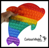 NEW - Jumbo Dolphin Bubble Pop Game Rainbow - Silicone Push Poke Bubble Wrap Fidget Toy - Press Bubbles to Pop the Bubbles - Bubble Popper Sensory Stress Toy