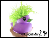 NEW - Jumbo Rubber Ducks With Colorful Hair - Rubber Duckies - Cute Novelty Prize Reward Giveaway