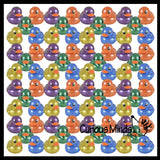 Jumbo Glitter Rubber Ducks - Rubber Ducky Duckies - Cute Novelty Prize Reward Giveaway