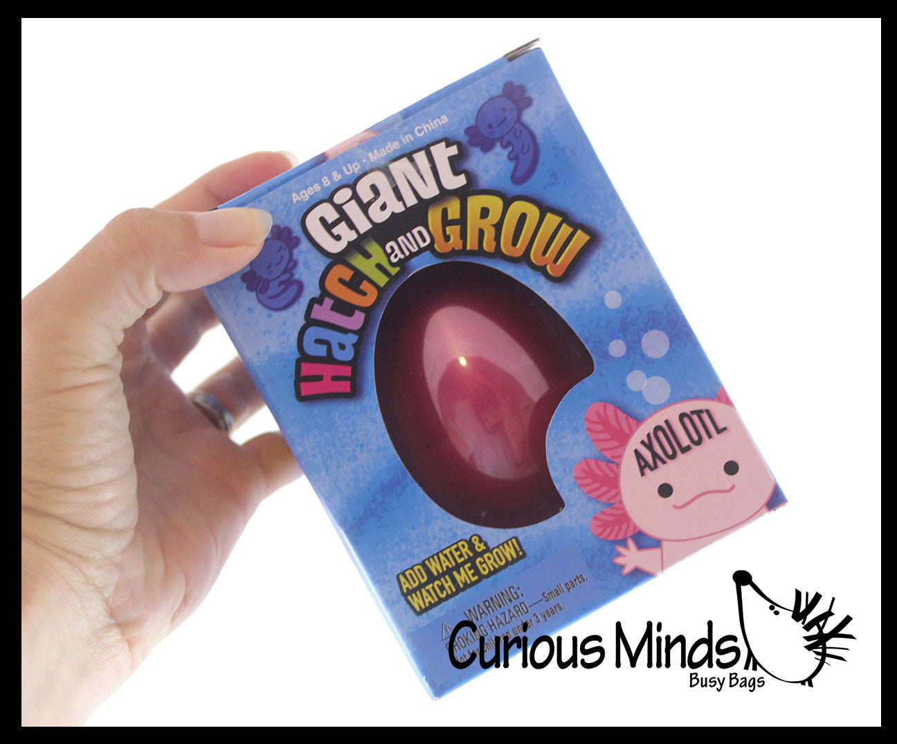 Jumbo Hatch and Grow an Axolotl Egg in Water - Add Water and it Grow - Critter Toy Bath - Soak in Water and It Expands