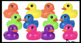 Jumbo Neon Rubber Ducks - Rubber Ducky Duckies - Cute Novelty Prize Reward Giveaway Florescent Glows in Black Light