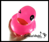 Jumbo Neon Rubber Ducks - Rubber Ducky Duckies - Cute Novelty Prize Reward Giveaway Florescent Glows in Black Light