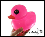 Jumbo Neon Rubber Ducks - Rubber Ducky Duckies - Cute Novelty Prize Reward Giveaway Florescent Glows in Black Light