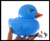 Jumbo Neon Rubber Ducks - Rubber Ducky Duckies - Cute Novelty Prize Reward Giveaway Florescent Glows in Black Light
