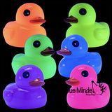 Jumbo Neon Rubber Ducks - Rubber Ducky Duckies - Cute Novelty Prize Reward Giveaway Florescent Glows in Black Light