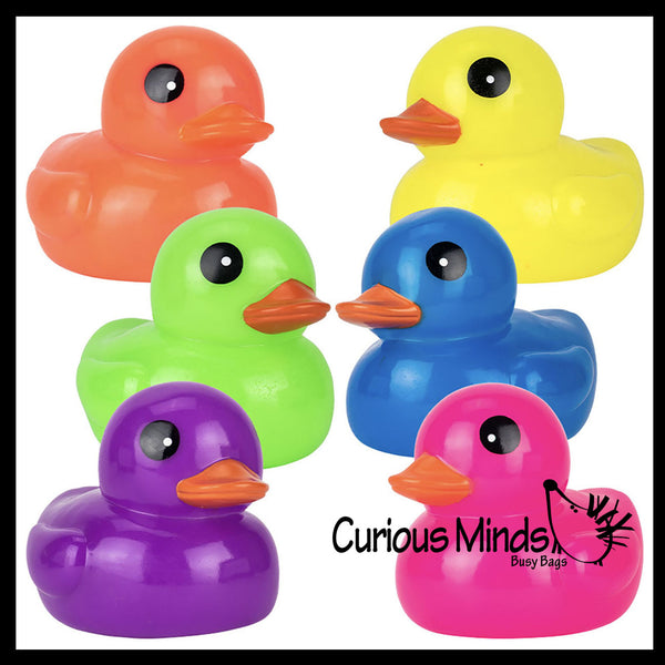 NEONdUCKS ソフビ クリアレインボー Jumbo Neon Rubber Ducks - Rubber Ducky Duckies - Cute Novelty