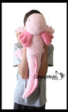NEW - Axolotl Realistic Earth Safe Cute Large Long Plush Stuffed Animals Body Pillow - Adorable Soft and Cuddly Mini Animal Plushie Plushy