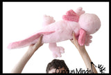 NEW - Axolotl Realistic Earth Safe Cute Large Long Plush Stuffed Animals Body Pillow - Adorable Soft and Cuddly Mini Animal Plushie Plushy