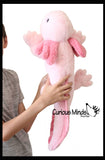 NEW - Axolotl Realistic Earth Safe Cute Large Long Plush Stuffed Animals Body Pillow - Adorable Soft and Cuddly Mini Animal Plushie Plushy
