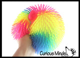 Rainbow Multi-Color Jumbo 7" Puffer Ball - Sensory Therapy Fidget Stress Balls - OT Autism SPD